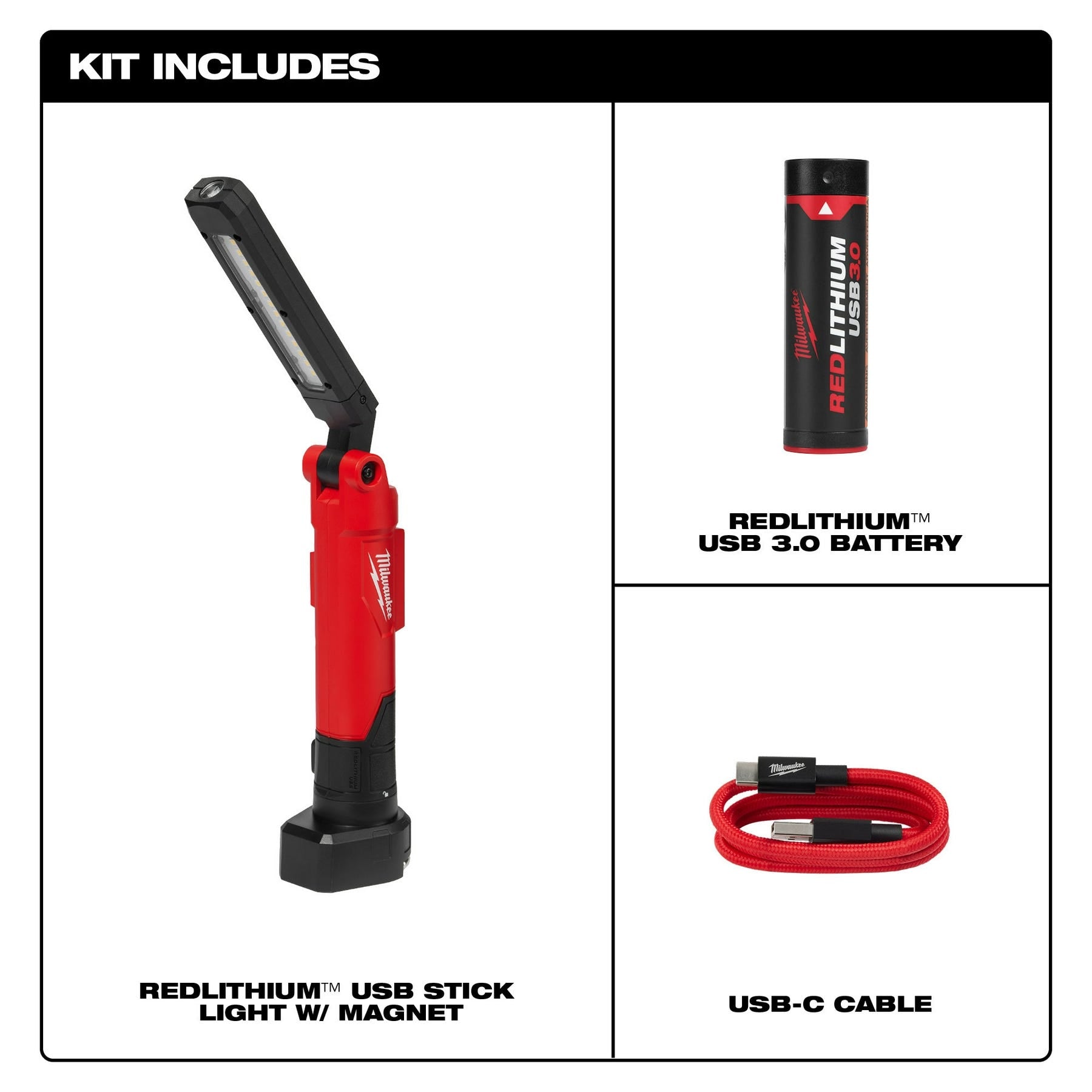 Milwaukee 2128-21 REDLITHIUM USB Stick Light W/ Magnet