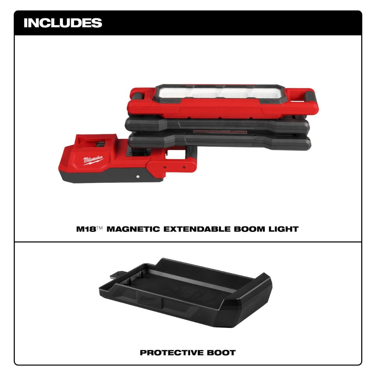 Milwaukee 2129-20 M18 Magnetic Extendable Articulating 2,500-Lumen Boom Light, Tool Only