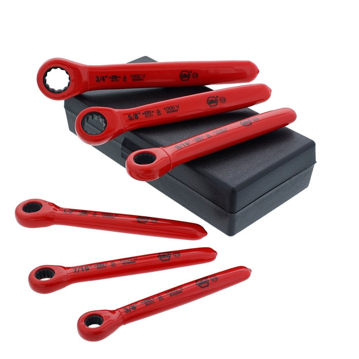 Wiha 21391 Insulated Ratchet Wrench 6-Piece Set, SAE