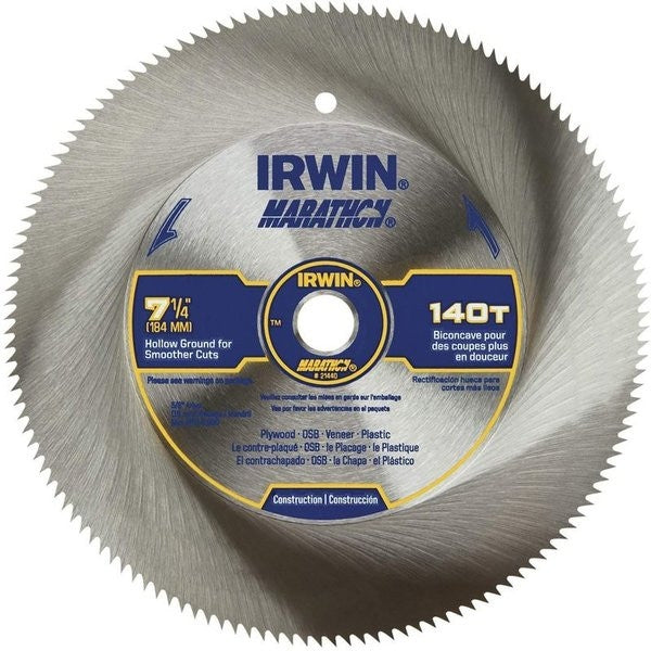 Irwin 21440PTL-IRWIN MARATHON 140-Tooth Carbide General Purpose Circular Saw Blade, 7-1/4"