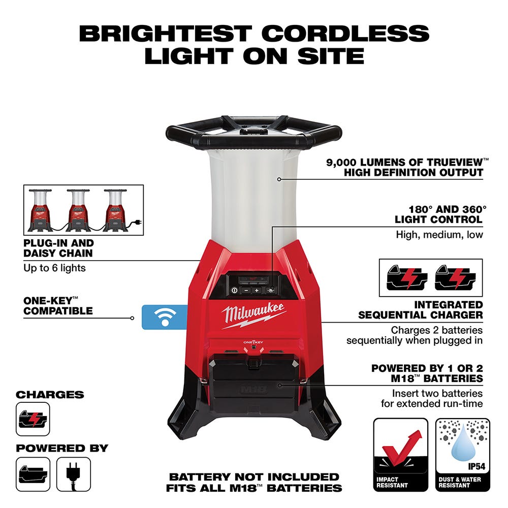 Milwaukee 2150-20 M18 Radius Site Light W/ One-Key