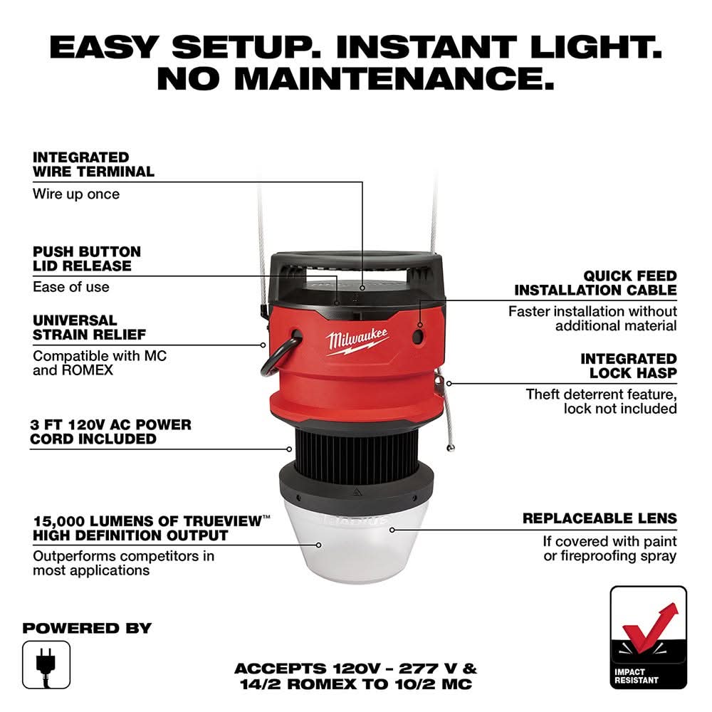 Milwaukee 2156-AC RADIUS LED 130W 15,000-Lumen Temporary Site Light