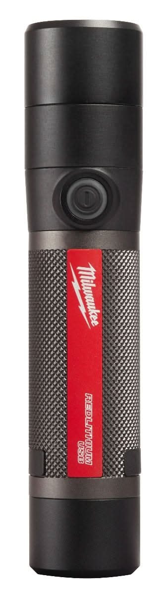 milwaukee flashlight 800 lumens Milwaukee 800 Lumens LED USB Rechargeable HP Fixed Focus Flashlight and 600 Lumens Low-Profile Hard Hat Headlamp (2-Pack)