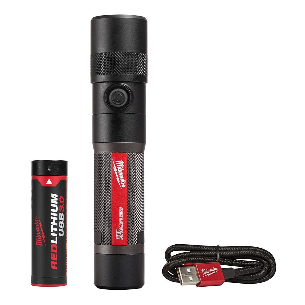 Milwaukee REDLITHIUM USB Bluetooth Ear Buds with USB Rechargable 1100-Lumen Twist Focus Flashlight