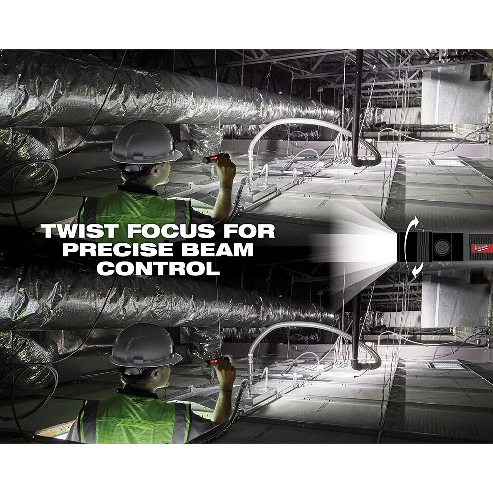 Milwaukee 2161-21 USB Rechargable 1100-Lumen Twist Focus Flashlight