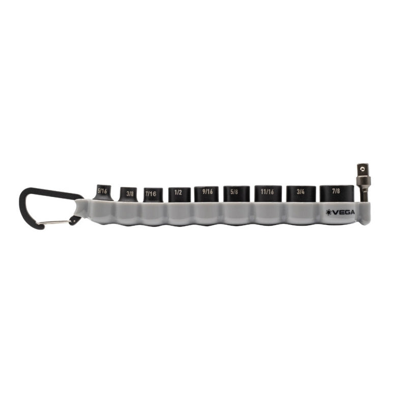 Vega 216SA10CB 10-Piece 3/8 in. Drive Impact Socket Set, SAE