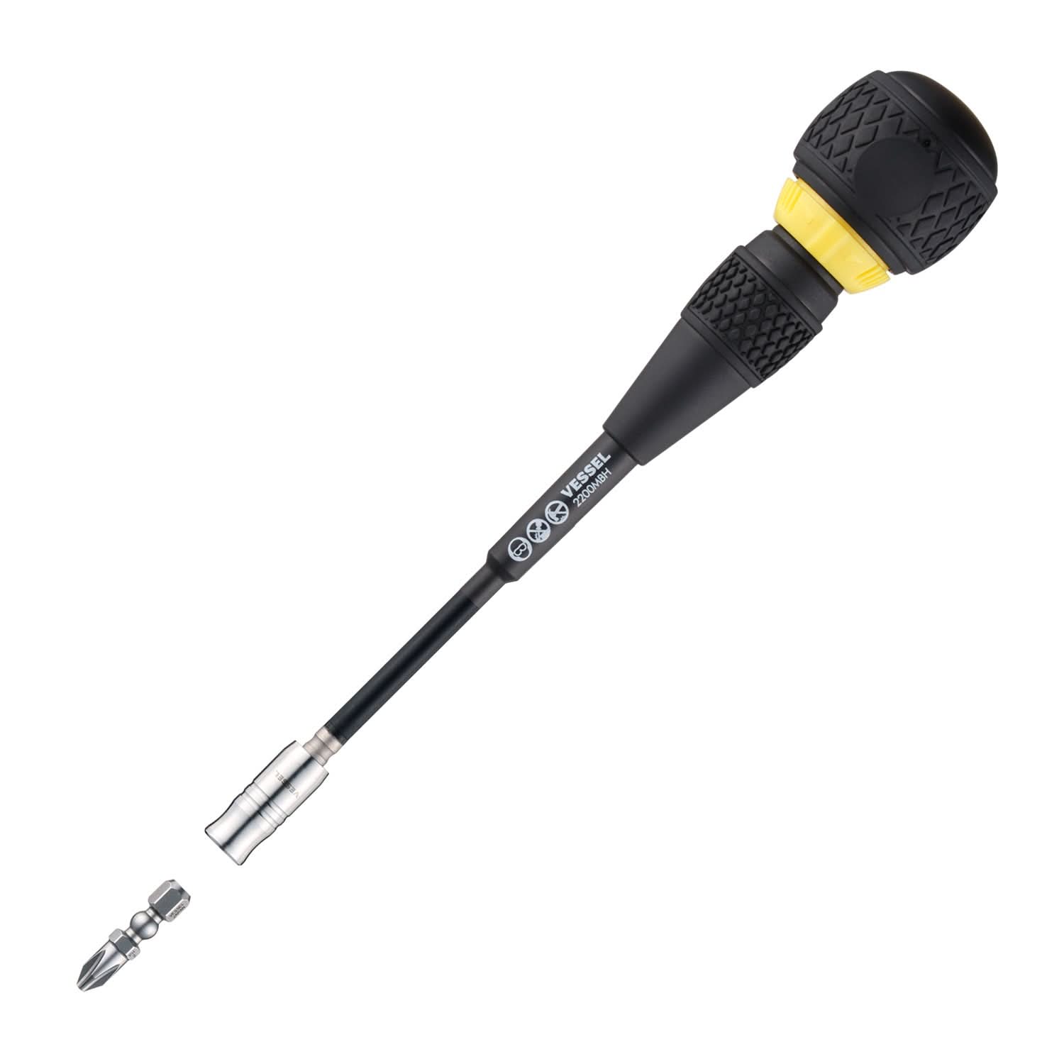 VESSEL BALL GRIP Interchangeable Ratchet Screwdriver No.2200MBH120