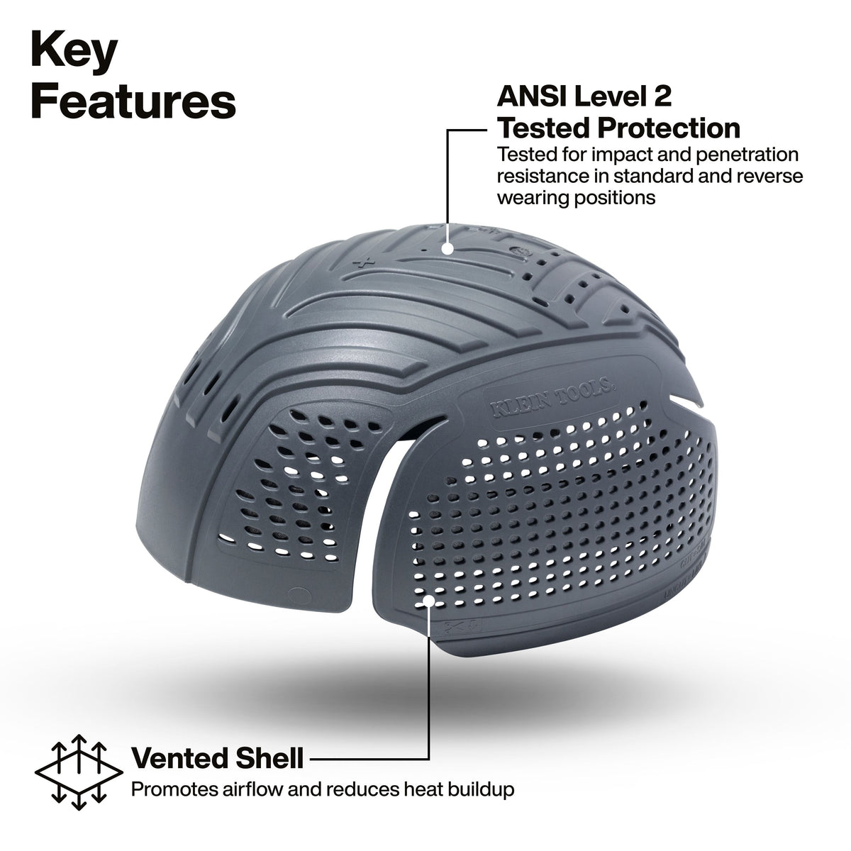 Klein Tools 22018 bump cap insert ANSI/ISEA 100 Level 2 impact and penetration protection for confined spaces
