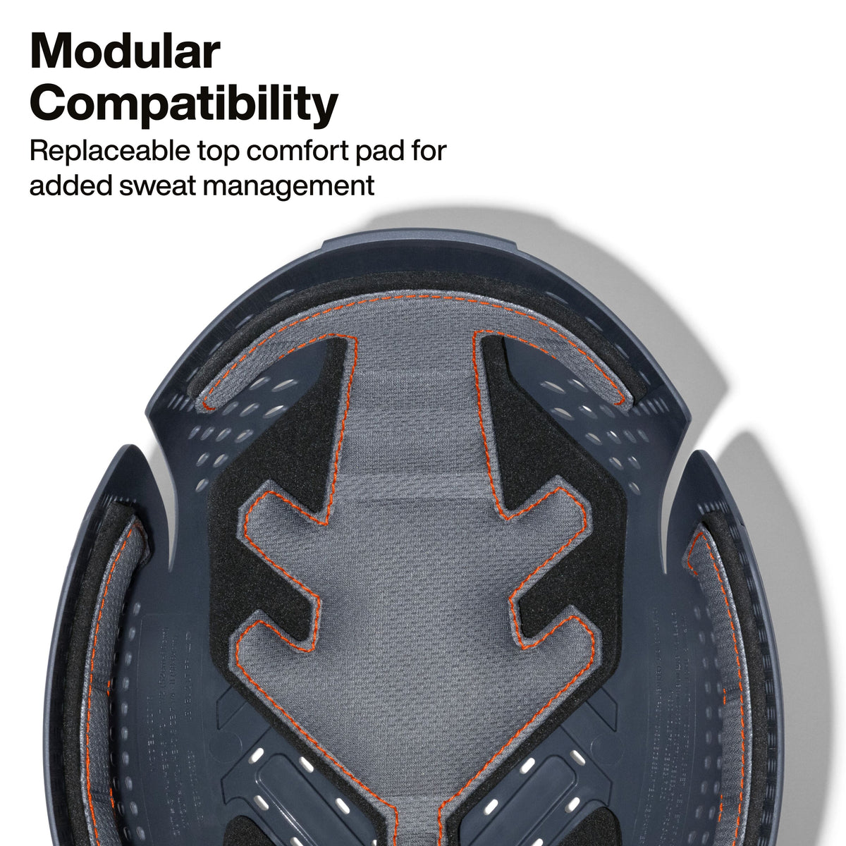 Klein Tools 22018 low-profile bump cap insert fitting inside a Klein adjustable cap