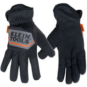 Klein Tools 22020 lightweight general purpose work gloves, size medium, in black, gray and orange