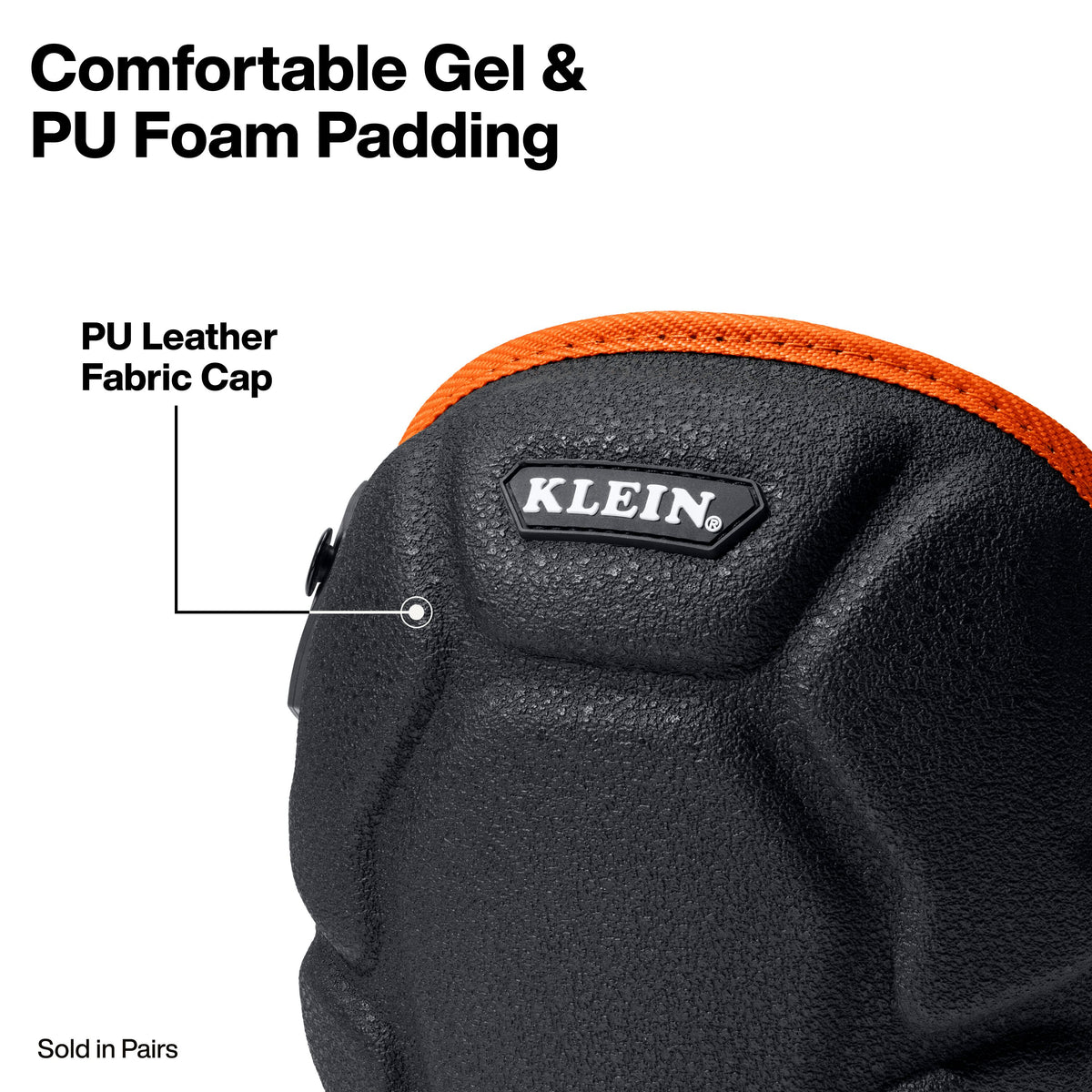 Klein Tools 22082 knee pads gel and PU foam padding reducing knee fatigue while kneeling