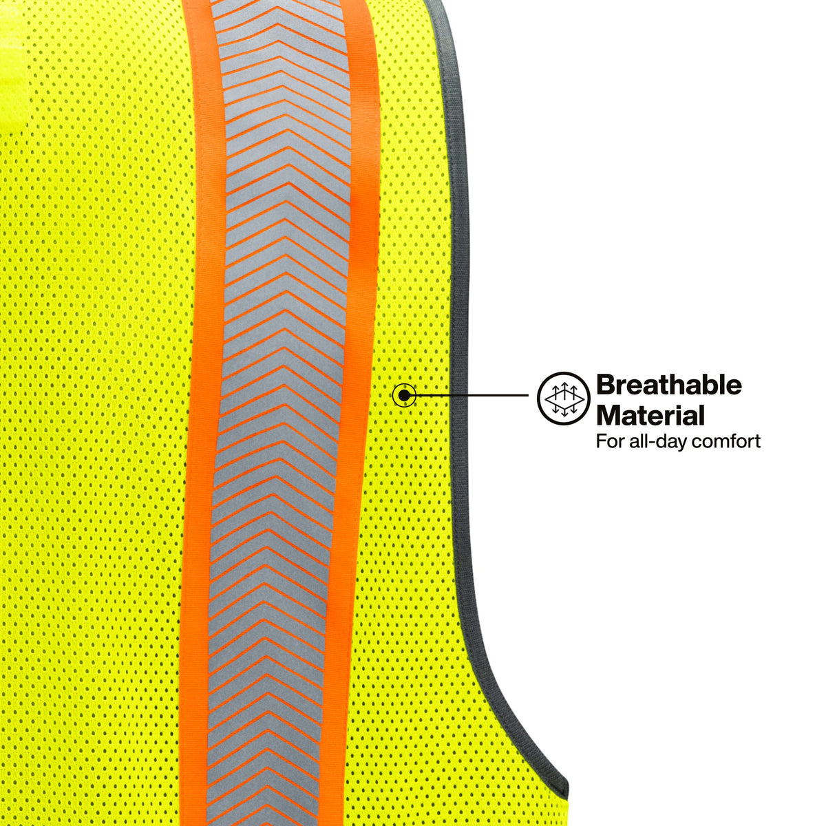 Klein Tools 22094 S/M hi-vis vest black bottom front band and abrasion-resistant front pockets