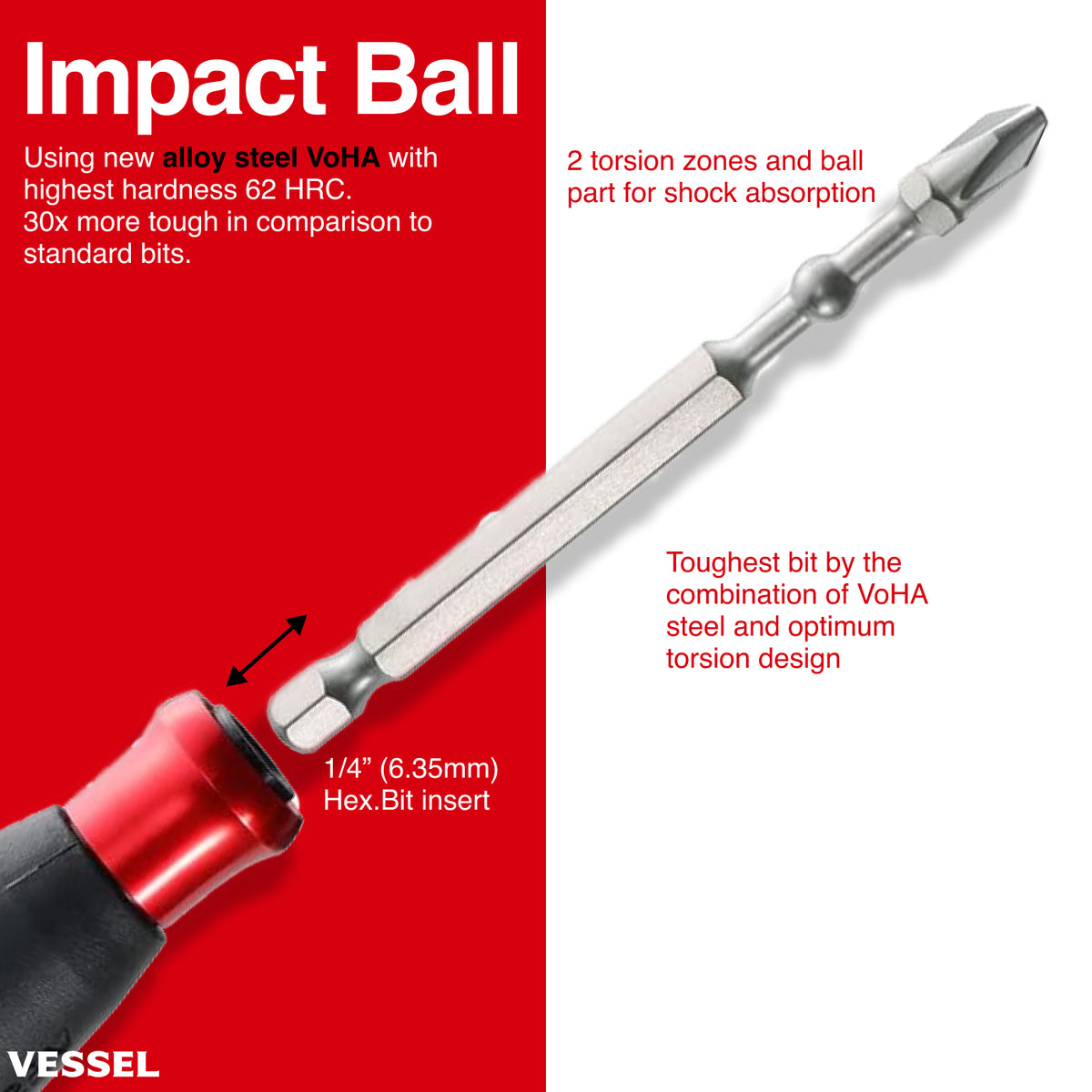 Vessel 220USB1U e-ASSIST screwdriver with USB charging cable