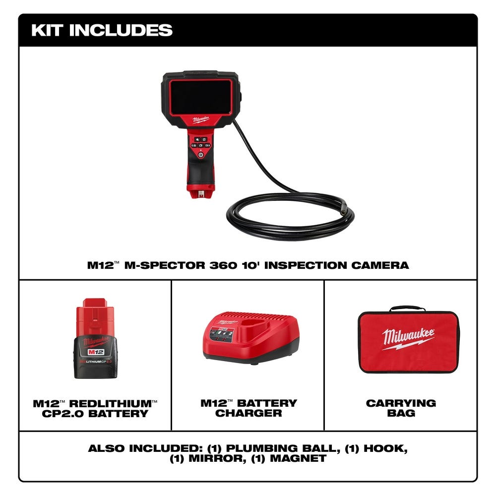 Milwaukee 2324-21 M12 M-Spector 360 10-Foot Inspection Camera