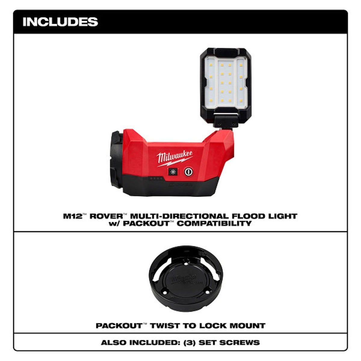 Milwaukee 2350-20 M12 ROVER 1200-Lumen Multi-Directional Flood