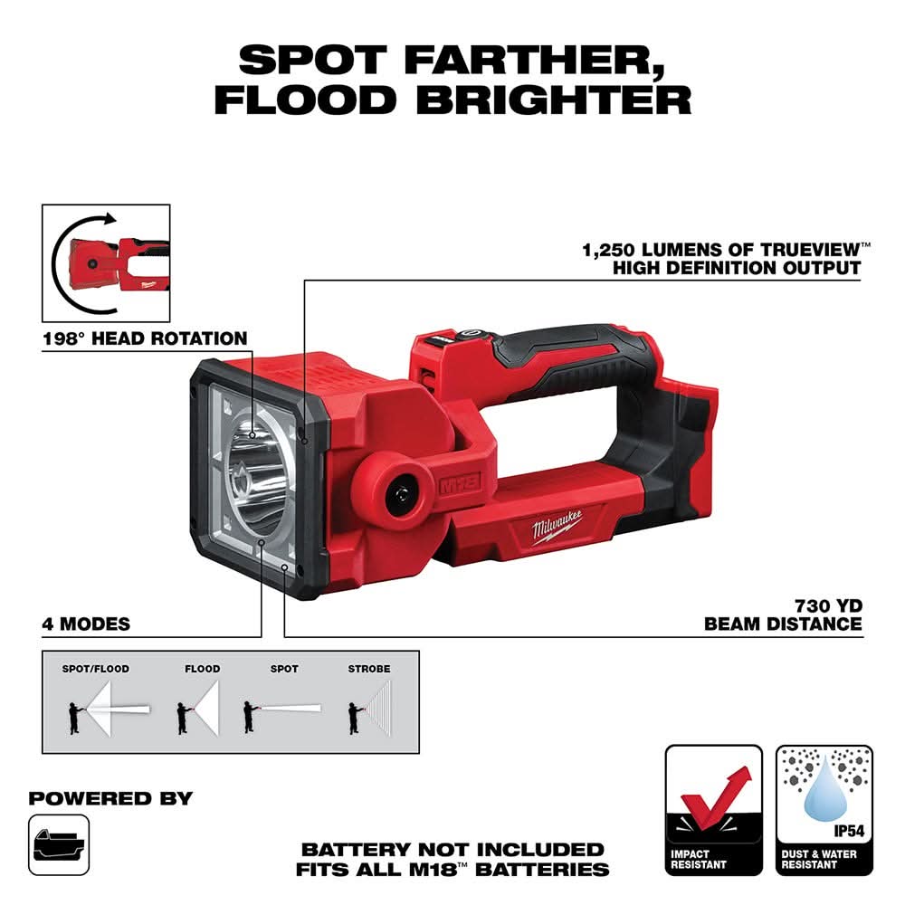 milwaukee 700 lumen flashlight manual Milwaukee M18 Search Light