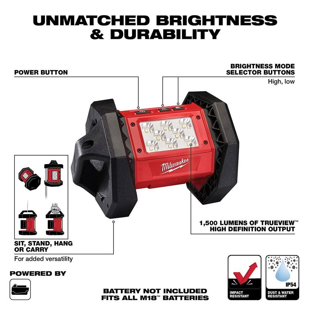 Milwaukee M18 LED Flood Light w/ M18 REDLITHIUM XC5.0 System Starter Kit