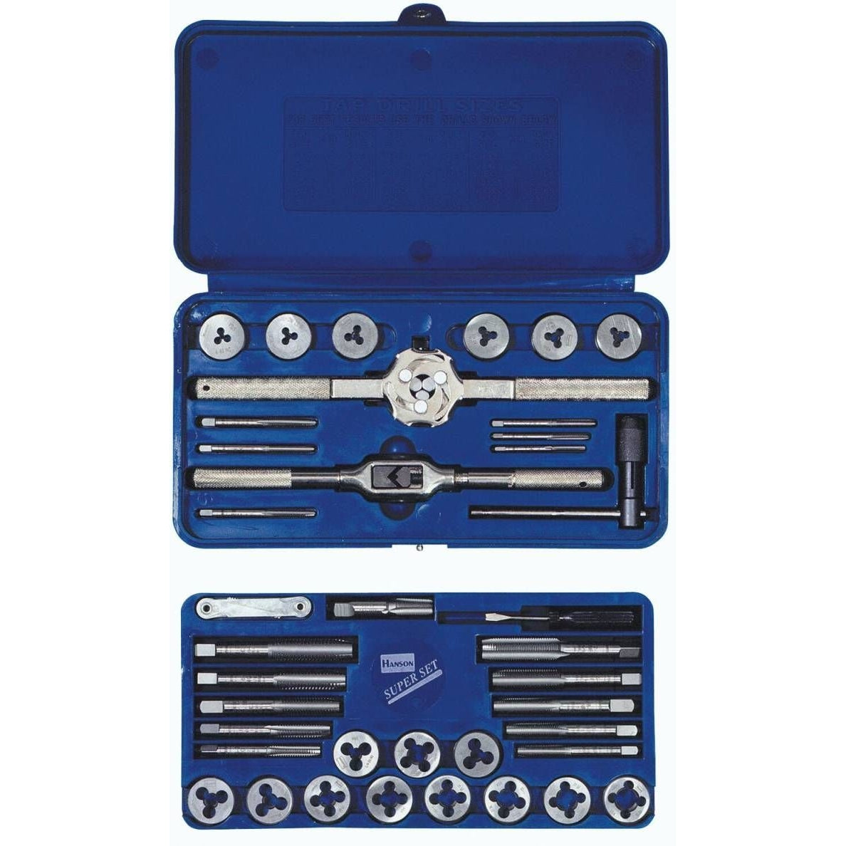 Irwin 23614 HANSON Machine Screw/Fractional Tap And Die Set 39 Piece Set