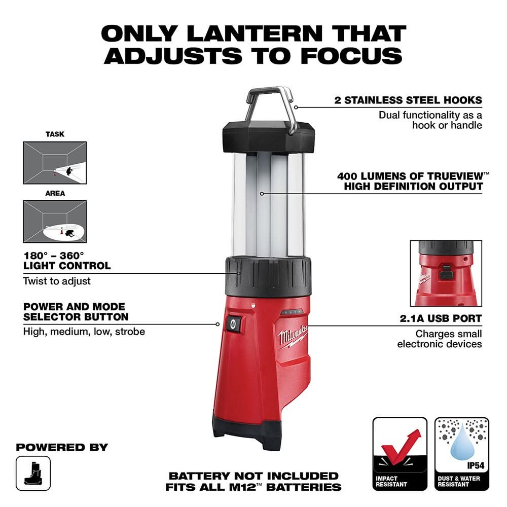 Milwaukee 2362-20 M12 LED Lantern & Flood Light – Tool Nut