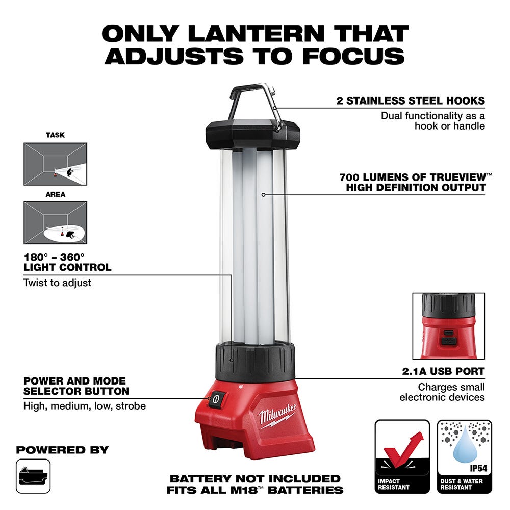 Milwaukee 2363-20 M18 LED Lantern & Flood Flashlight – Tool Nut