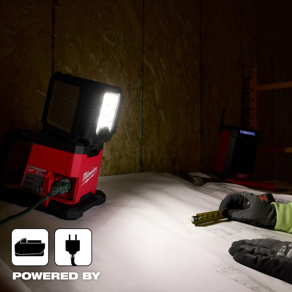 Milwaukee 2368-20 M18 ROVER Dual Power 4500-Lumen Triple-Panel Flood & Area Light, Tool Only