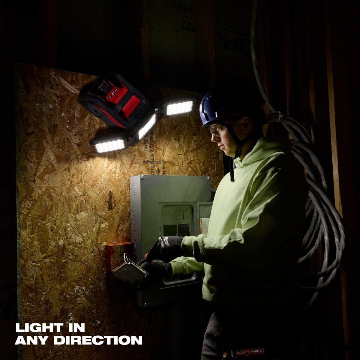 Milwaukee 2368-20 M18 ROVER Dual Power 4500-Lumen Triple-Panel Flood & Area Light, Tool Only