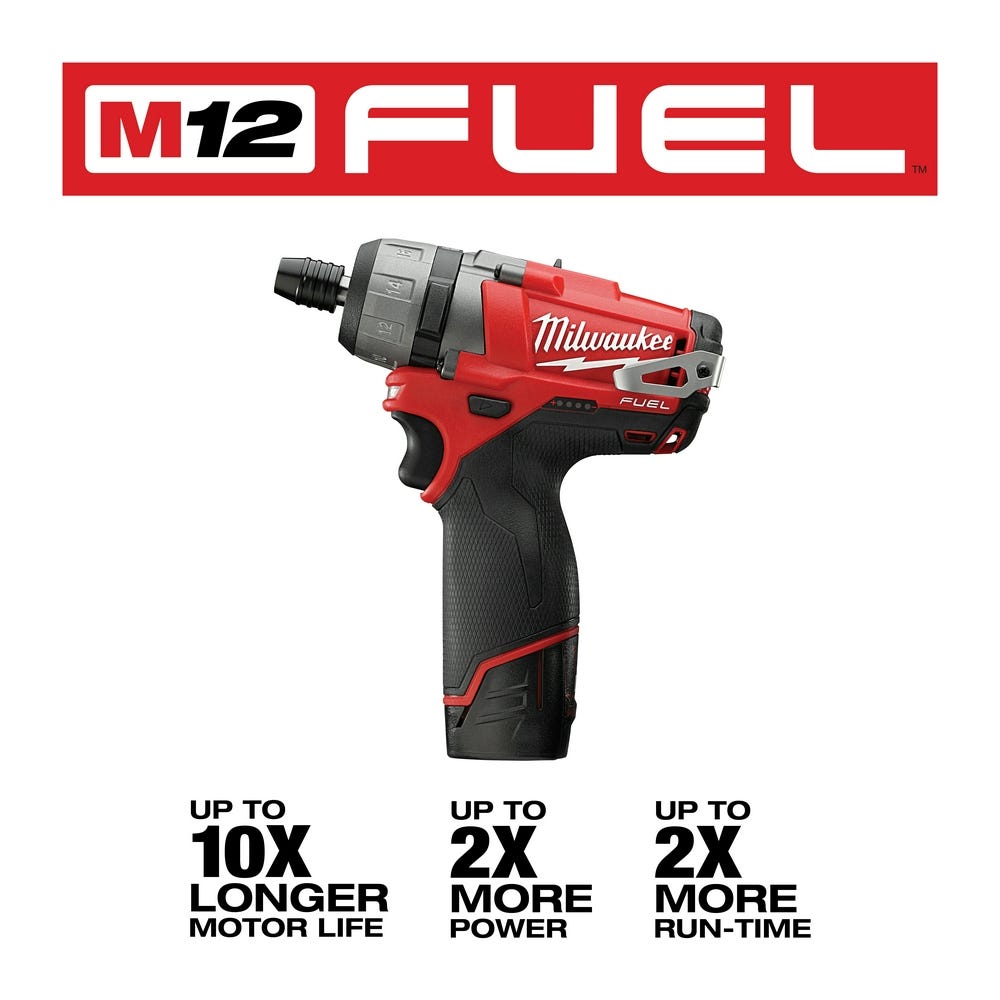 Milwaukee 2402-22 M12 FUEL 1/4-Inch Hex 2-Speed Screwdriver 2.0Ah Kit