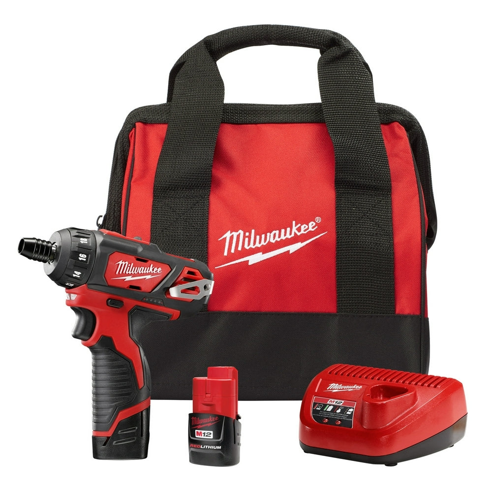 Milwaukee 2406-22 M12 1/4" Hex 2-Speed Screwdriver Kit