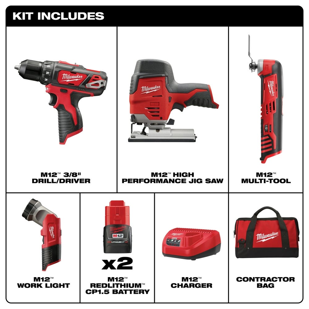 Milwaukee 2407-22 M12 3/8-Inch Drill/Driver 1.5AH Kit
