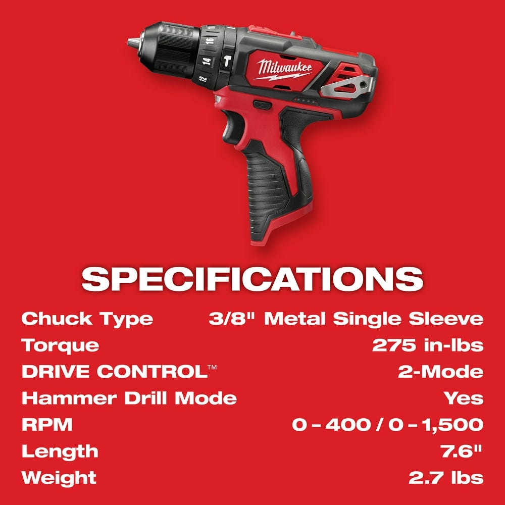 Milwaukee 2408-22 M12 Hammer Drill Kit
