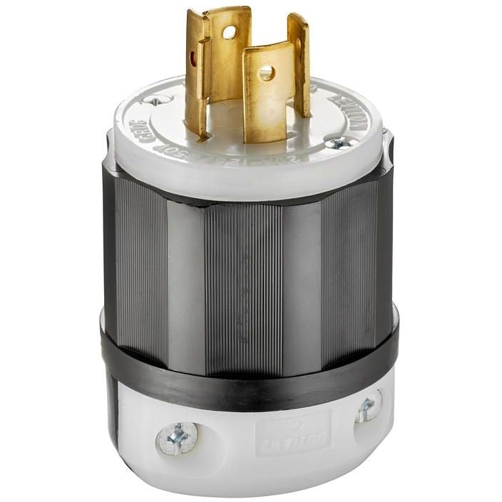 Leviton 2411 Locking Plug, 20 Amp, 125/250 Volt, Industrial Grade