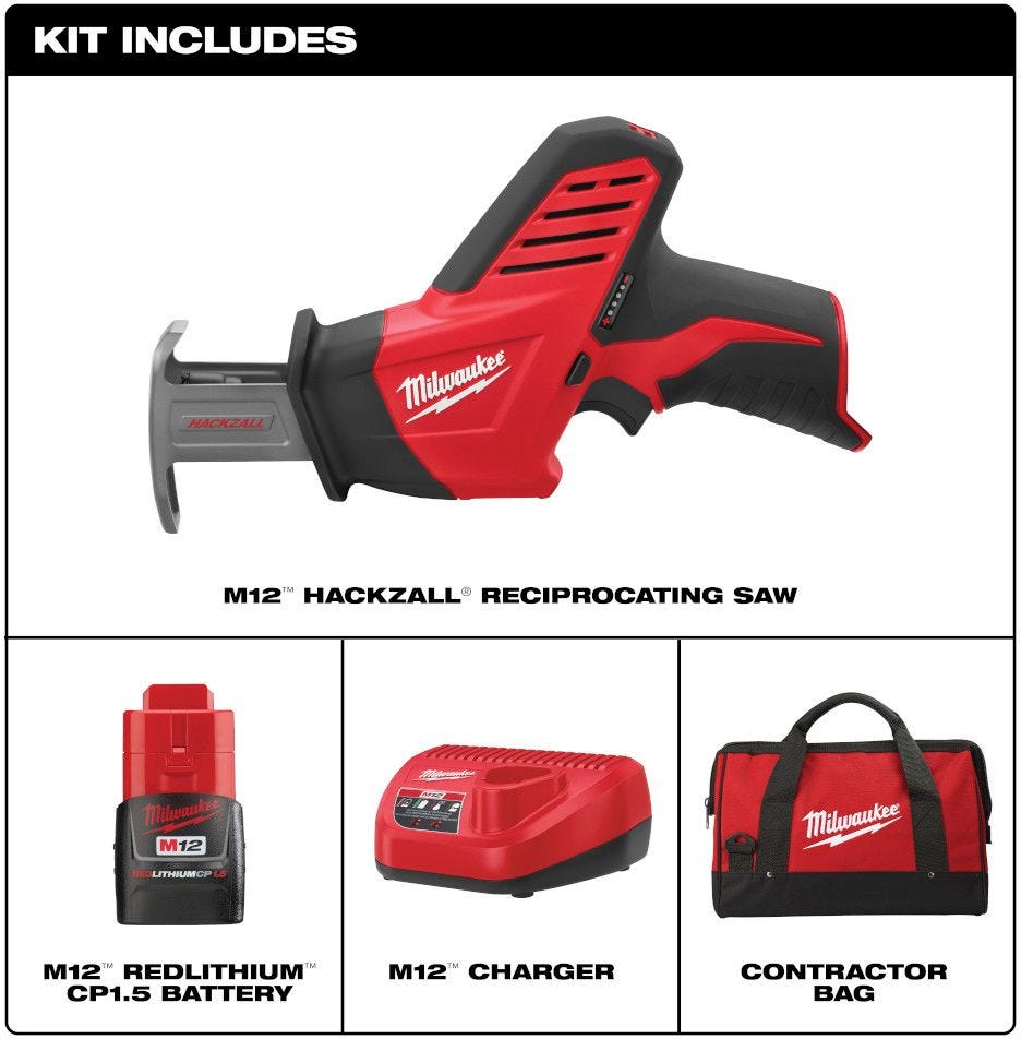 Milwaukee 2420-21 M12 HACKZALL Recip Saw 1.5Ah Kit