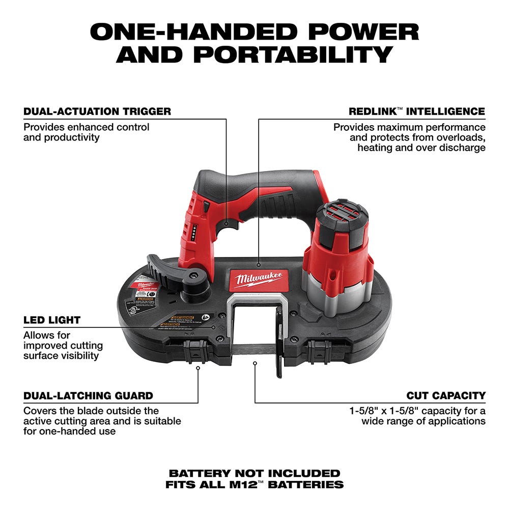 Milwaukee 2429-20 M12 Cordless Sub-Compact Band Saw