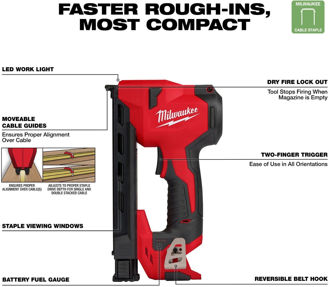 Milwaukee 2448-20 M12 Cable Stapler
