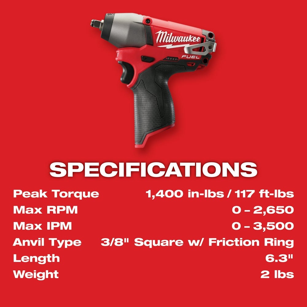 Milwaukee 2454-20 M12 FUEL 3/8" Impact Wrench