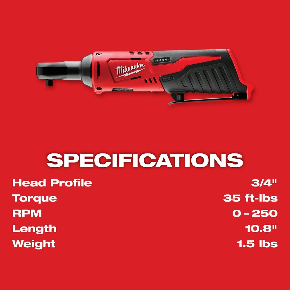 Milwaukee 2456-20 M12 Cordless 1/4" Ratchet