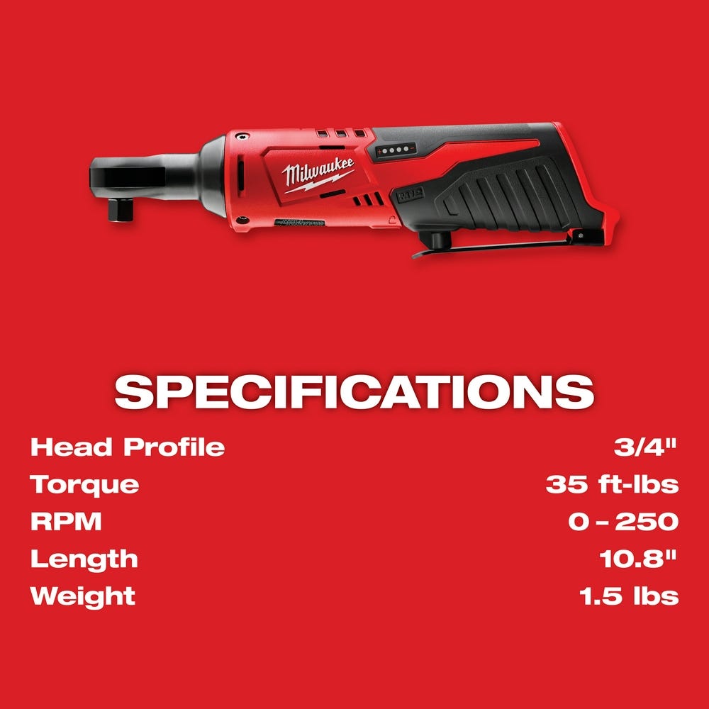 Milwaukee 2457-20 M12 Cordless 3/8" Ratchet