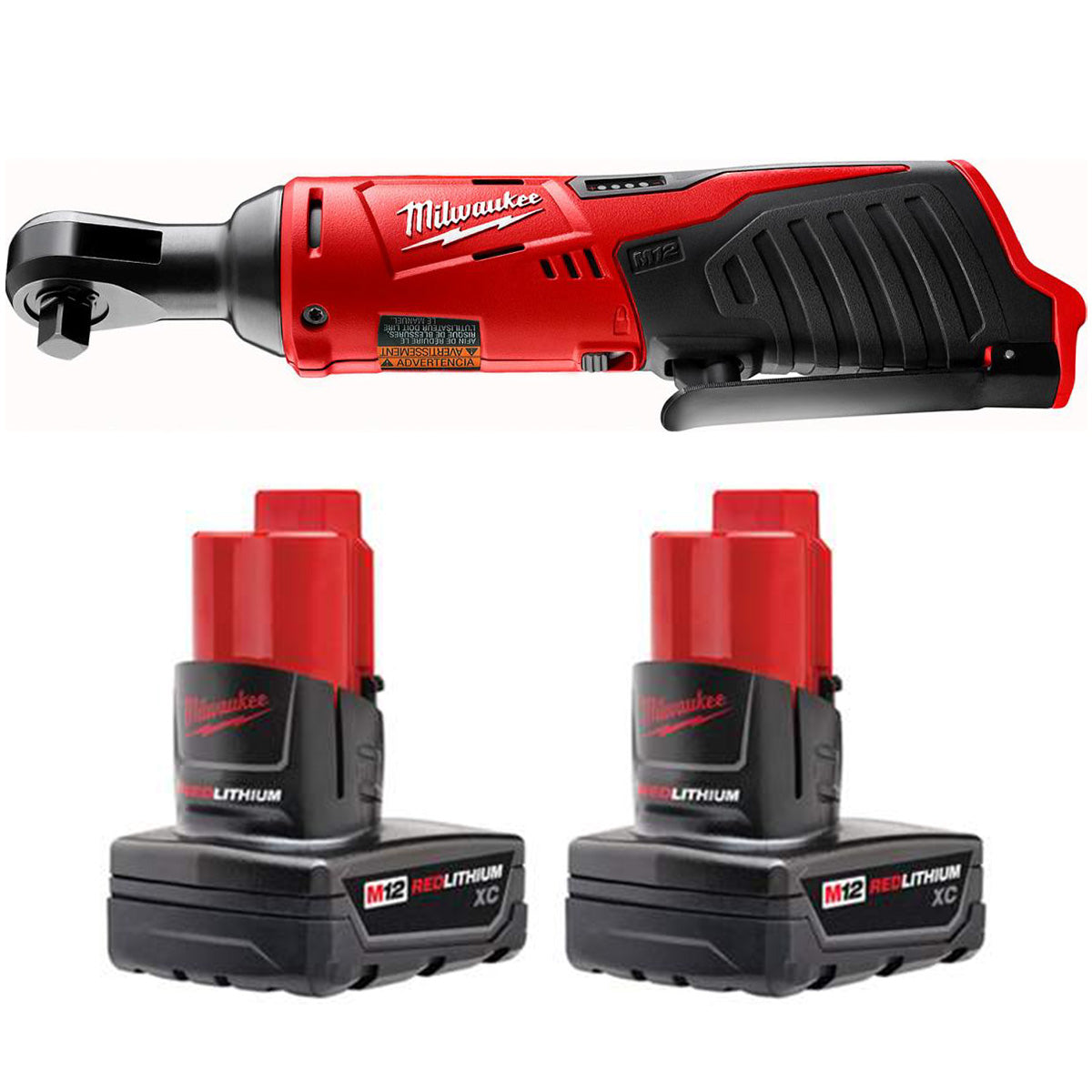 Milwaukee 2457-20 M12 Cordless 3/8" Ratchet with 2Pk-Battery