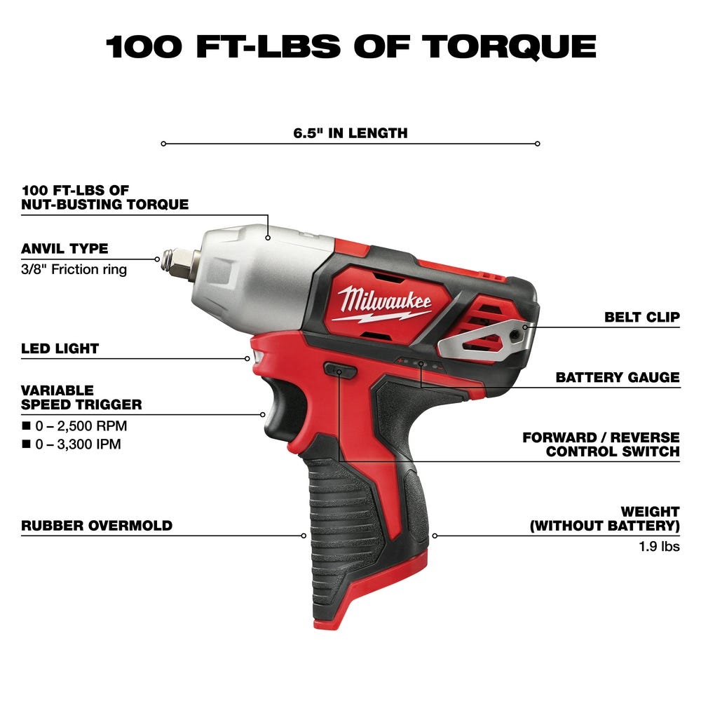 Milwaukee 2463-20 M12 3/8" Impact Wrench