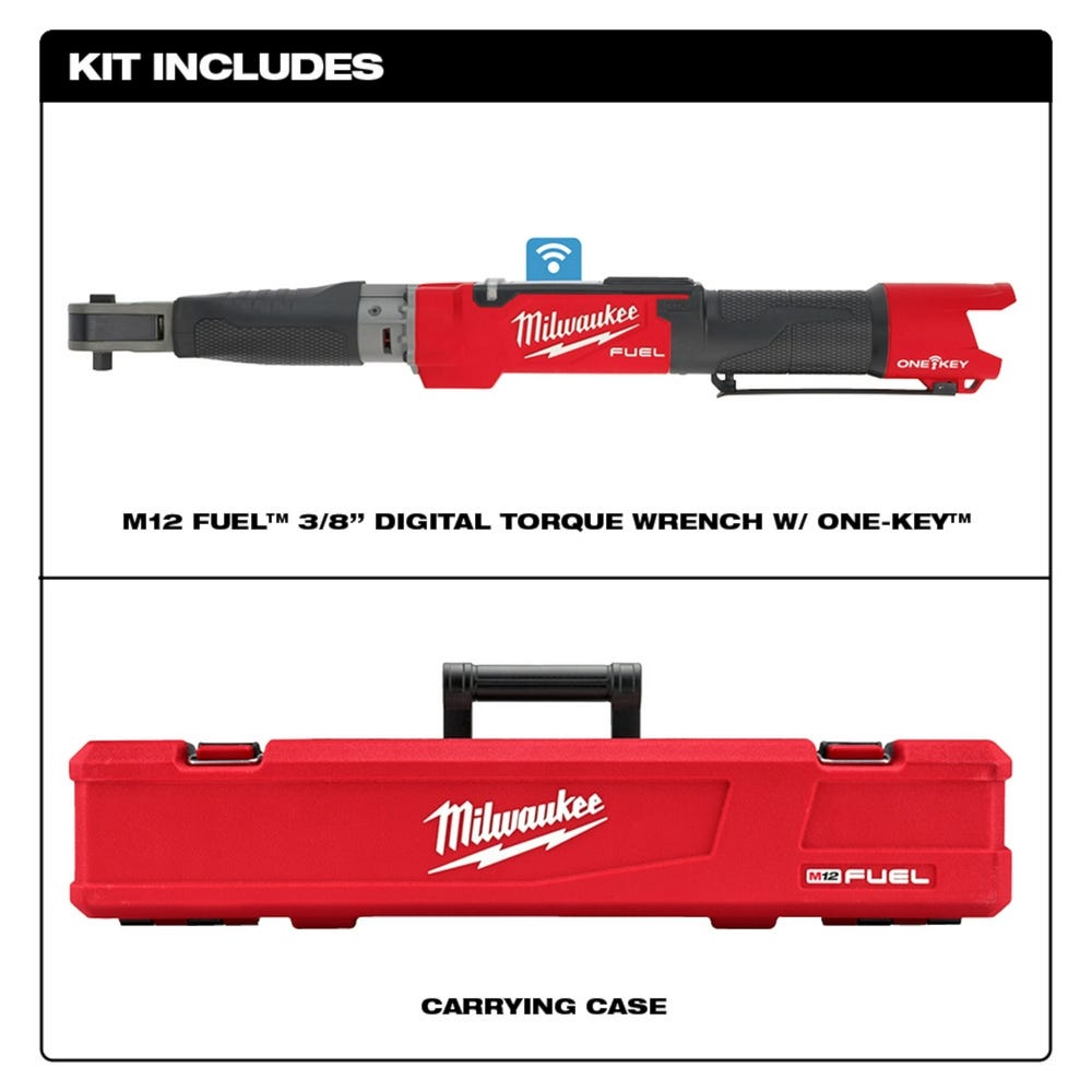 Milwaukee 2465-20 M12 FUEL Brushless One-Key 3/8" Digital Torque Wrench, Tool Only