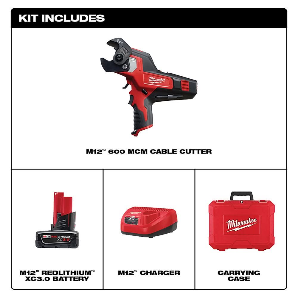 Milwaukee 2472-21XC M12 600 MCM Cable Cutter Kit – Tool Nut