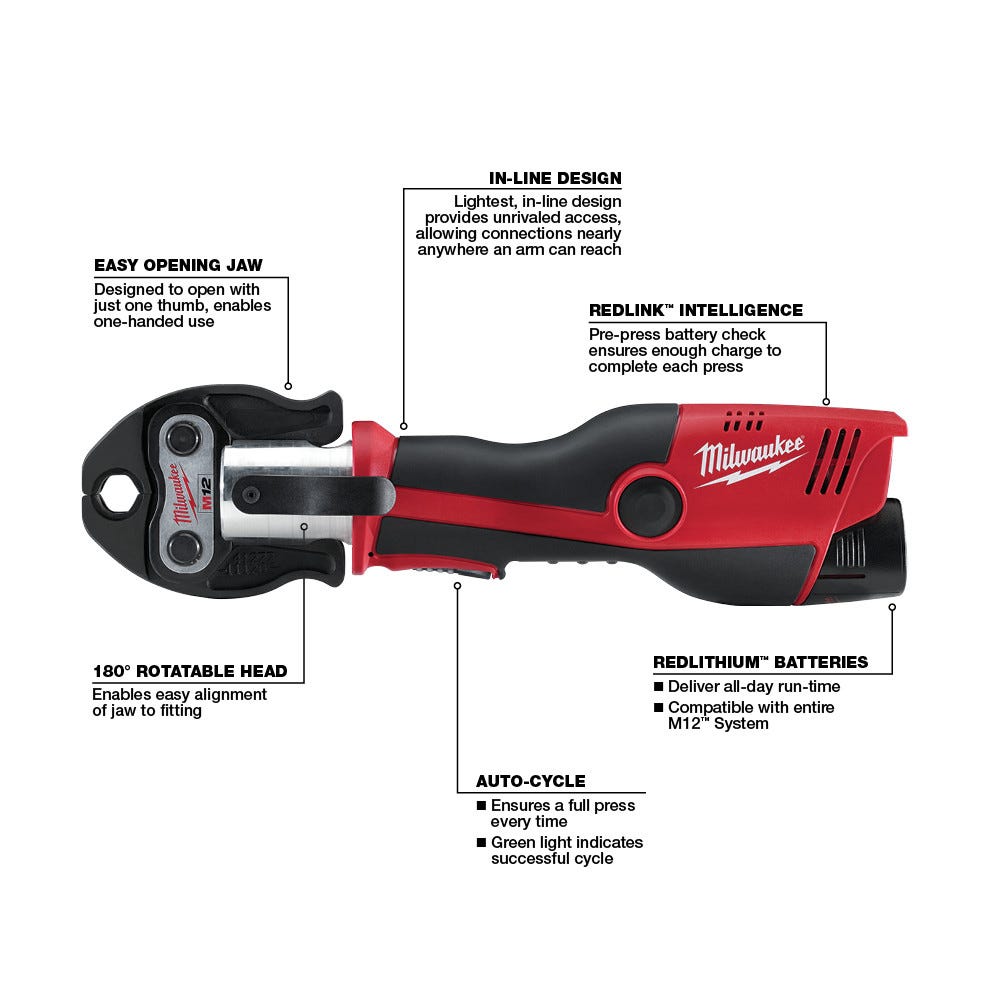 Milwaukee 2473-20 M12 FORCE LOGIC Press Tool Kit