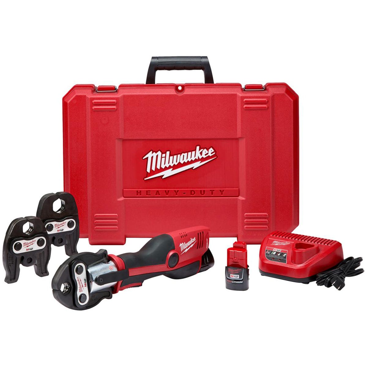 Milwaukee 2473-22 M12 FORCE LOGIC Press Tool Kit with Jaws and M12 Cordless Copper Tubing Cutter