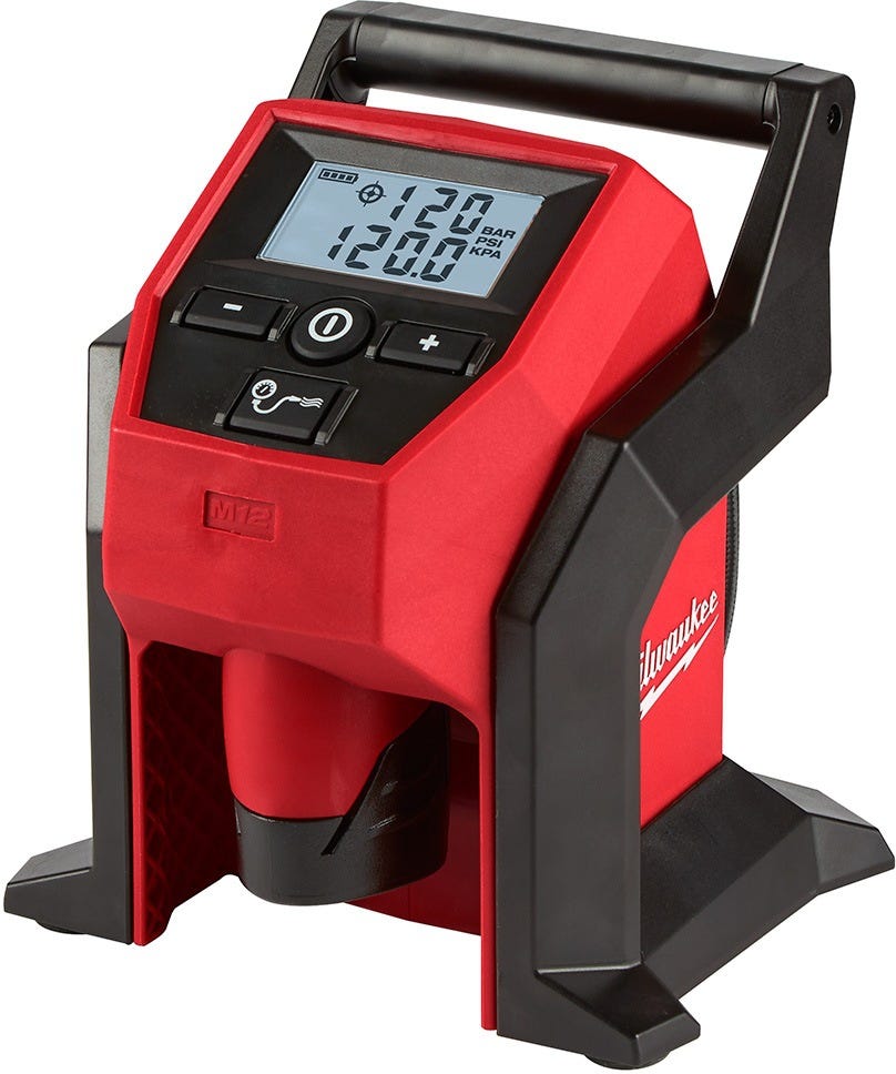 Milwaukee 2475-20 M12 Cordless Compact Tire Inflator, Tool Only