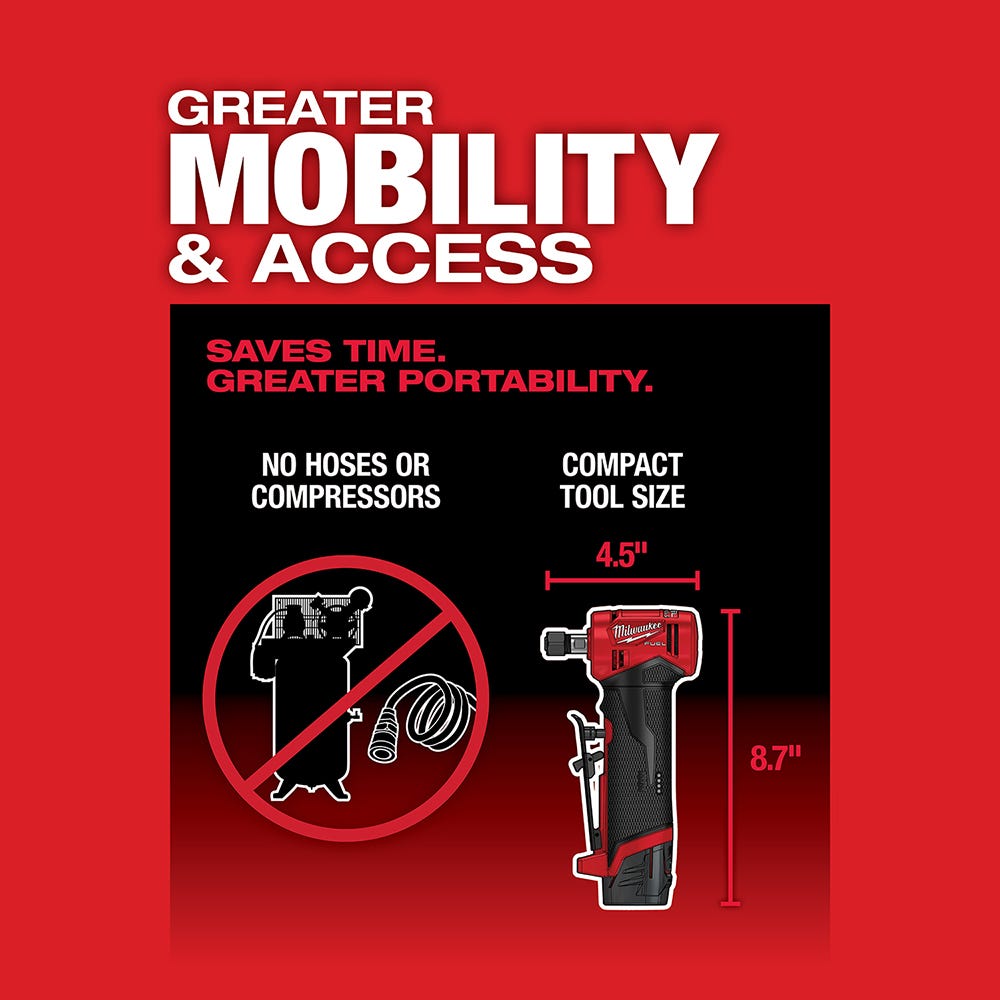 Milwaukee 2485-20 M12 FUEL Brushless Right Angle Die Grinder, Tool Only
