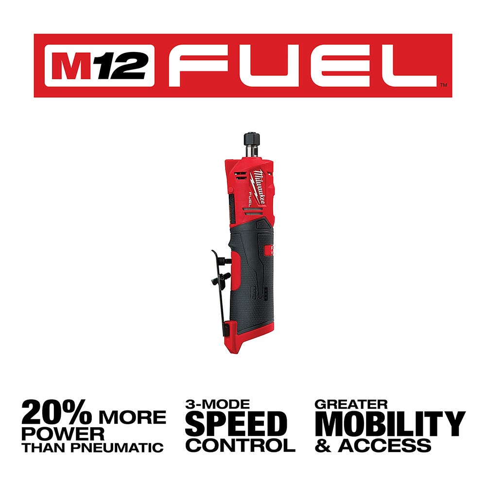 Milwaukee 2486-20 M12 FUEL Brushless Straight Die Grinder, Tool Only