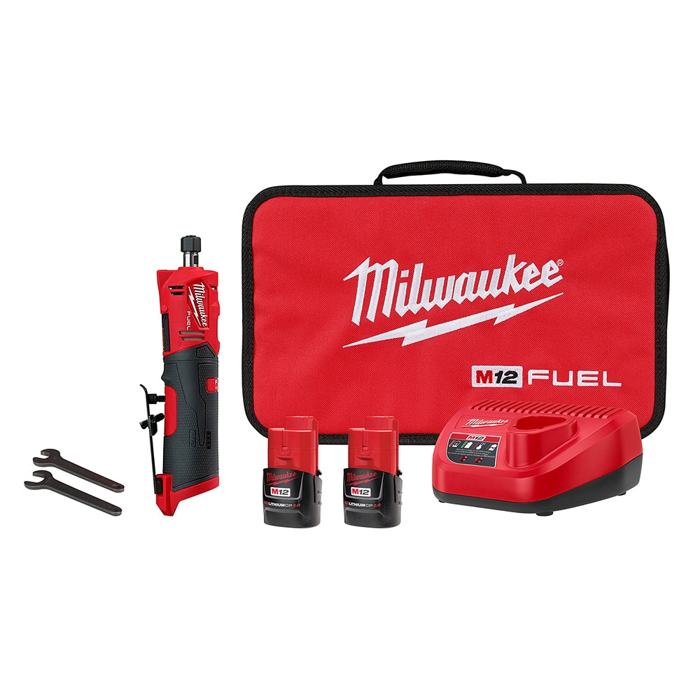 Milwaukee 2486-22 M12 FUEL Brushless Straight Die Grinder 2.0Ah Kit