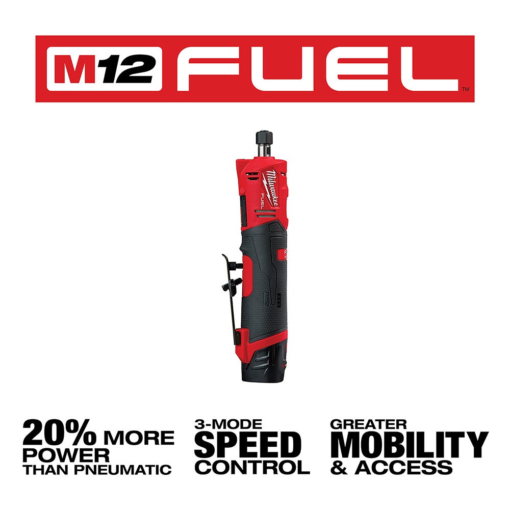 Milwaukee 2486-22 M12 FUEL Brushless Straight Die Grinder 2.0Ah Kit