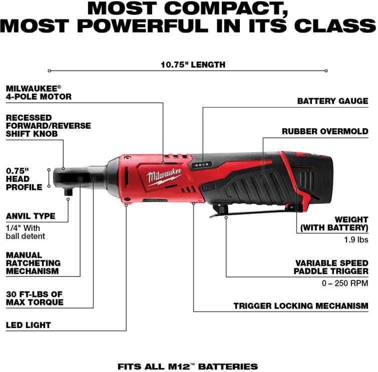 Milwaukee 2493-24 M12 Cordless 4 Tool Combo Kit