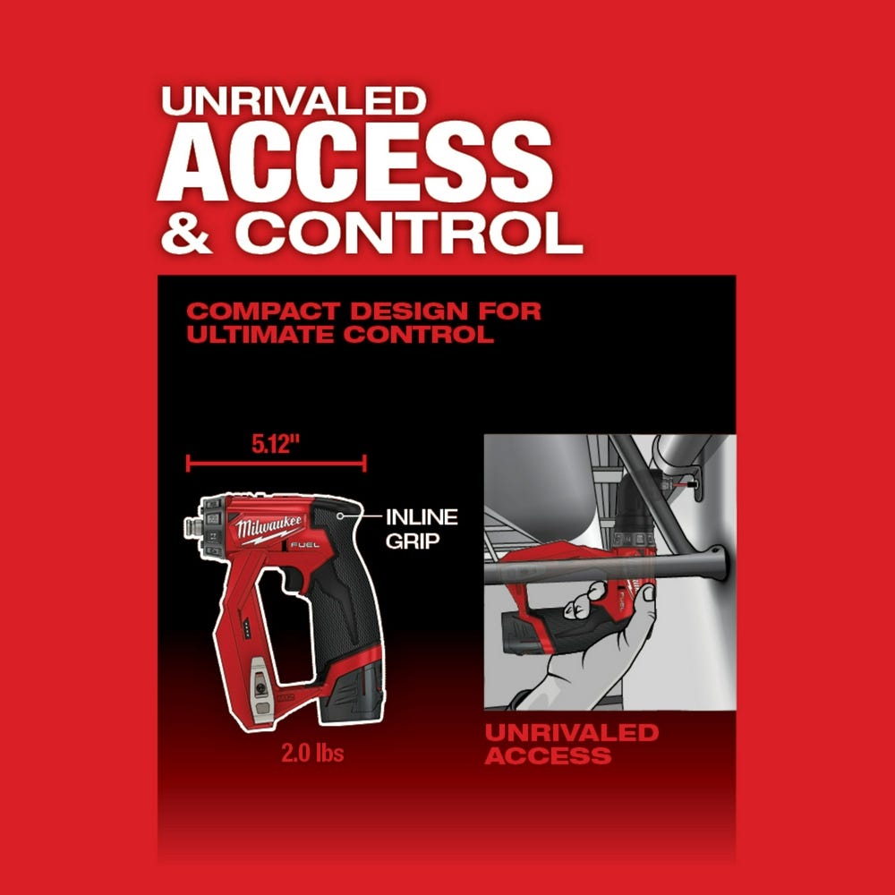 Milwaukee 2505-20 M12 FUEL Brushless Installation 5-in-1 Drill